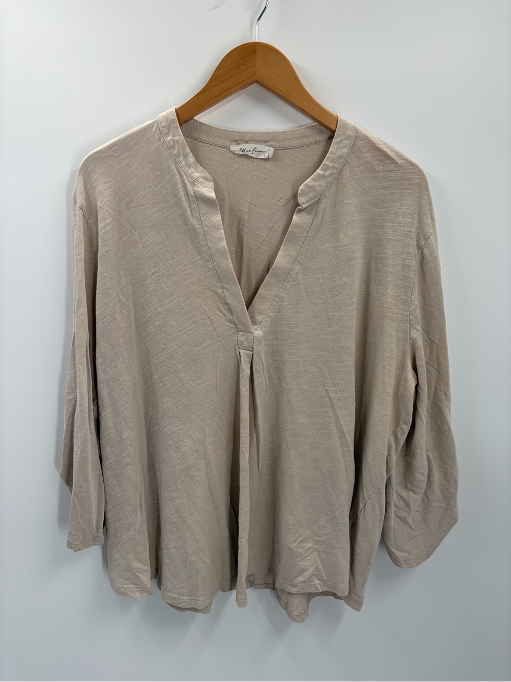 All In‎ Favor Nordstrom Taupe Pleated Popover Blouse XXL